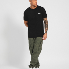 (S, Black) Bench Mens Algoda Crew Neck Short Sleeve Pocket T Shirt Tee Top