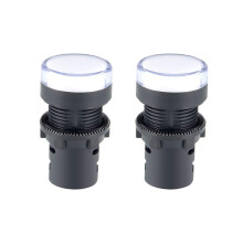 2Pcs White Indicator Light AC/DC 24V, 22mm Panel Mount, for Electrical Control Panel, HVAC, DIY Projects