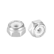 Hex Lock Nuts - 4#-40 Stainless Steel Nylon Insert Self-Locking Nuts for Fasteners, 10Pcs Silver Tone