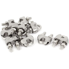 10pcs 8mm Stainless Steel Wire Rope Cable Clips Clamps Fasteners