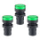 Indicator Lights AC/DC 12V, Green LED, Flush Panel Mount 7/8 inches 22mm, 3Pcs 1