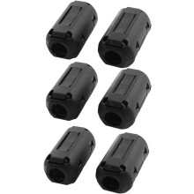 6Pcs 9mm Dia USB Cable Noise Magnet Ferrite Core Wire Clip