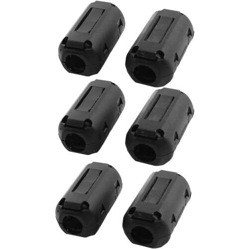 6Pcs 9mm Dia USB Cable Noise Magnet Ferrite Core Wire Clip