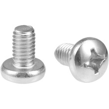 M6x10mm Machine Screws Phillips Cross Pan Head Screw 304 Stainless Steel Fasteners Bolts 30Pcs