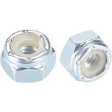 10#-24 Nylon Insert Hex Lock Nuts, Carbon Steel White Zinc Plated, Pack of 25