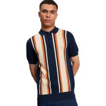(2XL, Black) Ben Sherman Mens Vertical Stripe Short Sleeve Polo Shirt