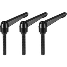 M10 x 50mm Handle Adjustable Clamping Lever Thread Push Button Ratchet Male Threaded Stud Knobs Rotating Screw Handles Bolts with Locking Lever Black