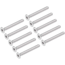 M3x25mm Flat Head Machine Screws Inner Hex Screw 304 Stainless Steel Fasteners Bolts 60Pcs