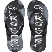 (UK 1, Black) Quiksilver Kids MoloKai Acid Drop Summer Beach Sandals Thongs Flip Flops - Black