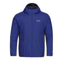 (L, Blue Orchid) Jack Wolfskin Mens Trail Light Hybrid Windbreaker