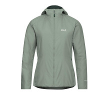 (L, Green Zinnia) Jack Wolfskin Womens Trail Light Hybrid Windbreaker