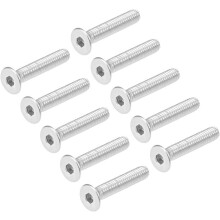 M4x25mm Flat Head Machine Screws Inner Hex Screw 304 Stainless Steel Fasteners Bolts 30Pcs