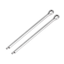 Split Cotter Pin - 4mm x 68mm 304 Stainless Steel 2-Prongs Silver Tone Fastener Clip Key 2Pcs