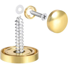 Mirror Screws Decorative Caps Cover Nails Polished Gold 16mm 2pcs