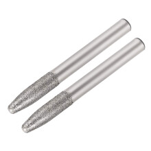 Diamond Burrs Grinding Drill Bits for Carving Rotary Tool 1/4-Inch Shank 6mm Tapered 150 Grit 2 Pcs