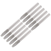Diamond Burrs Bits Grinding Drill Carving Rotary Tool for Glass Stone Ceramic 150 Grit 1/4" Shank 6mm Tapered 10 Pcs