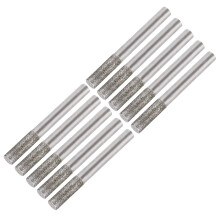 Diamond Burrs Grinding Drill Bits for Carving Rotary Tool 1/4-Inch Shank 6mm Cylindrical 120 Grit 10 Pcs