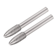 Diamond Burrs Grinding Drill Bits for Carving Rotary Tool 1/4-Inch Shank 8mm Tapered 150 Grit 2 Pcs