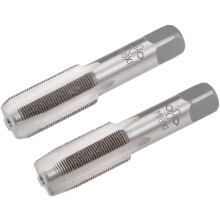 Metric Hand Tap M18 Thread 1 Pitch 4 Straight Flutes H2 Alloy Tool Steel Bottom & Taper Screw Tap Set Tapping Tools for Repairing 1 Pair