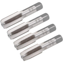 Metric Hand Tap M18 Thread 1 Pitch 4 Straight Flutes H2 Alloy Tool Steel Bottom & Taper Screw Tap Set Tapping Tools for Repairing 2 Pairs