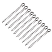 Split Cotter Pin - 5mm x 60mm 304 Stainless Steel 2-Prongs Silver Tone Fastener Clip Key 10Pcs