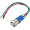 Latching Metal Push Button Switch 19mm Mounting Dia 1NO 12V Blue LED Light with Socket Plug Wires 1pcs 1