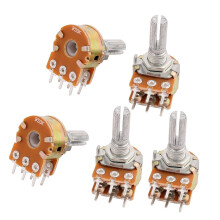 5 Pcs B50K 50K ohm 6 Pins Split Shaft Rotary Linear Dual Taper Potentiometers