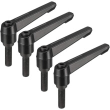M10 x 30mm Handle Adjustable Clamping Lever Thread Push Button Ratchet Male Threaded Stud Knobs Locking Rotating Screw Handles Quick Release Bolt Blac