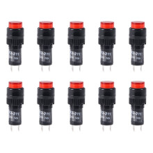 Indicator Lights DC 12V, NXD-211 Red Neon Bulb, Flush Panel Mount 2/5" 10mm, 10Pcs