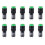 Indicator Lights DC 12V, NXD-211 Green Neon Bulb, Flush Panel Mount 2/5" 10mm, 10Pcs 1