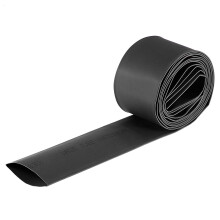 Heat Shrink Tubing, 30mm Dia 50mm Flat Width 2:1 Rate Shrinkable Tube Cable Sleeve 2m - Black