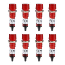 Signal Indicator Dash Light DC 24V, LED Bulbs XD10-3 Red, 10mm 2/5" Panel Mount 8Pcs