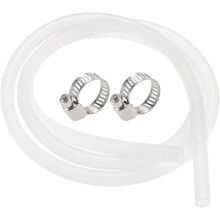 Silicone Tubing 3/8"(10mm) ID 1/2"(12mm) OD 5ft(1.5m) Silicone Rubber Tube Air Hose Water Pipe Clear with Clamps