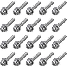 M2.5 x 20mm Stainless Steel Phillips Pan Head Machine Screws Bolts Combine with Spring Washer and Plain Washers 20pcs