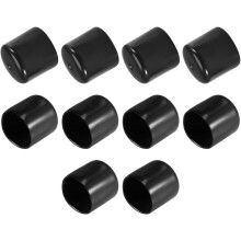 10pcs Rubber End Caps 45mm ID Vinyl Vinyl Round End Cap Cover Screw Thread Protectors Black