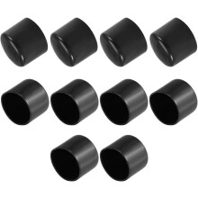 10pcs Rubber End Caps 42mm ID Vinyl Vinyl Round End Cap Cover Screw Thread Protectors Black