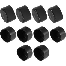 10pcs Rubber End Caps 52mm ID Vinyl Vinyl Round End Cap Cover Screw Thread Protectors Black