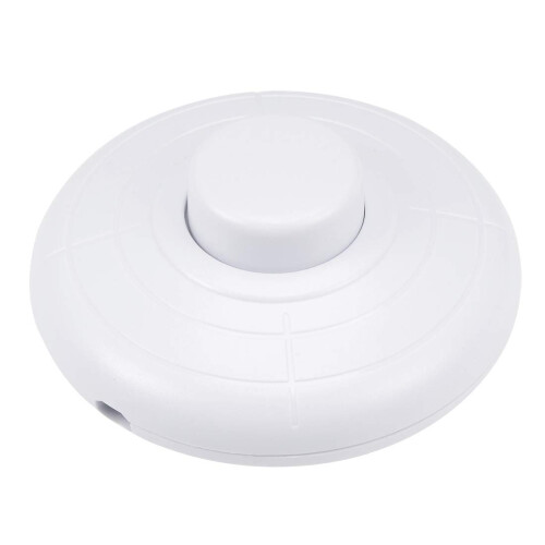 Pedal Push Button Switch, Round Lamp Lights Foot Control Momentary Footswitch White