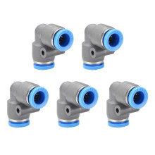 Elbow Push to Connect Air Fittings 8mm Tube OD Pneumatic Quick Release Connectors Grey 5Pcs
