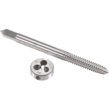 10-24 UNC Tap and Die Set, HSS Machine Thread Tap with Round Threading Die, Right Hand