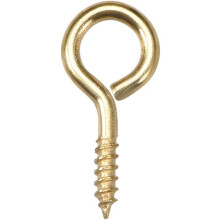 1.1" Small Screw Eye Hooks Self Tapping Screws Carbon Steel Screw-in Hanger Eye-Shape Ring Hooks Gold 25pcs