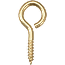 0.9" Small Screw Eye Hooks Self Tapping Screws Carbon Steel Screw-in Hanger Eye-Shape Ring Hooks Gold 50pcs