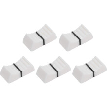 Plastic Straight Slide Potentiometer Flat Push Knob Insert Shaft 4x1mm Black White 5pcs