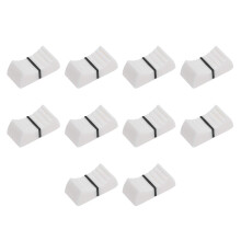 Plastic Straight Slide Potentiometer Flat Push Knob Insert Shaft 4x1mm White 10pcs