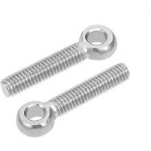 M6 x 30mm 304 Stainless Steel Machine Shoulder Lift Eye Bolt Rigging 10pcs Silver Tone