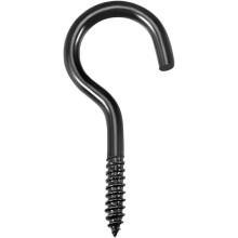 1.3" Screw Eye Hooks Self Tapping Screws Screw-in Hanger Eye-Shape Ring Hooks Black 30pcs