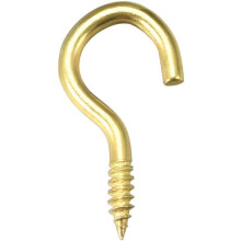 0.6" Screw Eye Hooks Self Tapping Screws Screw-in Hanger Eye-Shape Ring Hooks with Plate Golden 30pcs