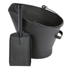 Waterloo Coal Bucket and Shovel Set Black Fireplace Wood Burning Charcoal