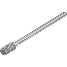 Carbide Burrs Rotary Files, Double Cut Cylinder with Ball Nose Tungsten Carbide Tip 10mm Cutting Head 6mm Shank 100mm (4-Inch) Length for Wood Metal S