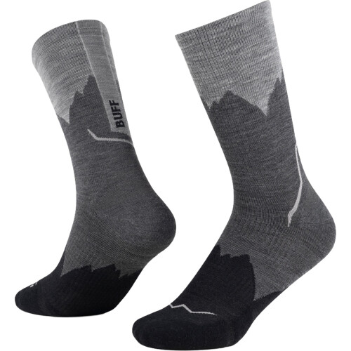 Buff (XL, Black) Buff Merino Lightweight Hiking Crew Socks
